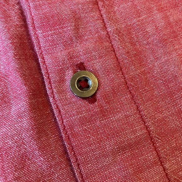 Foundry Supply Co Mens 100% Cotton Button Up Shirt Size 4XLT Short Sleeve Red - Picture 4 of 10